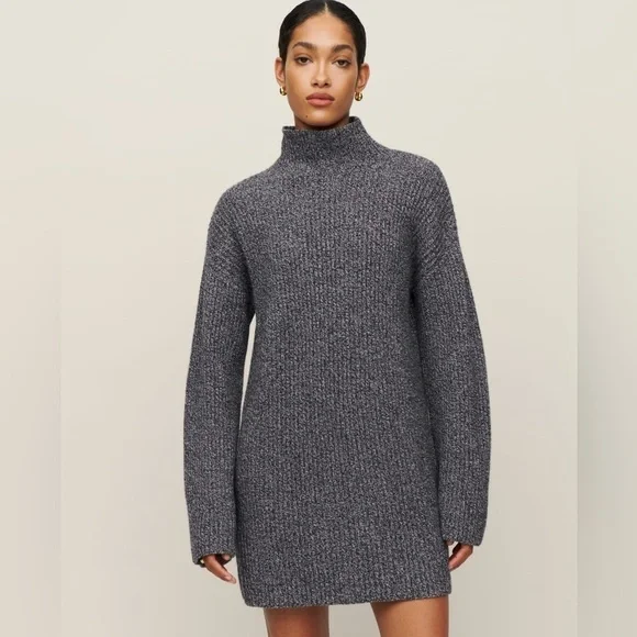 Reformation Gray Long Sleeve Dress - Picture 3 of 13